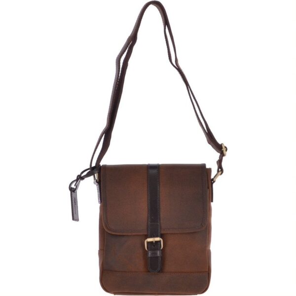 Ashwood Brown Leather Adjustable Strap Crossbody Shoulder Bag Small Purse