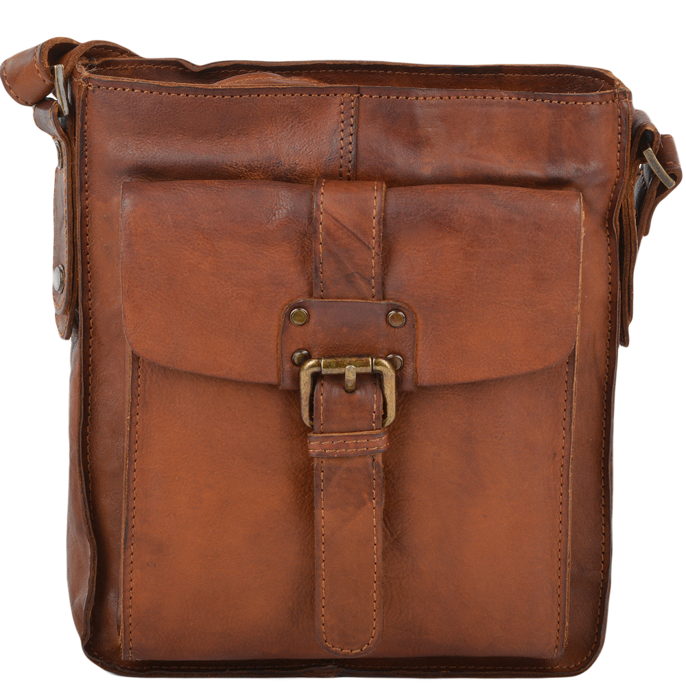 Ashwood leather large body bag in rust soft luxurious leather